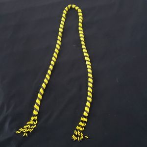 Yellow and black beaded scarf